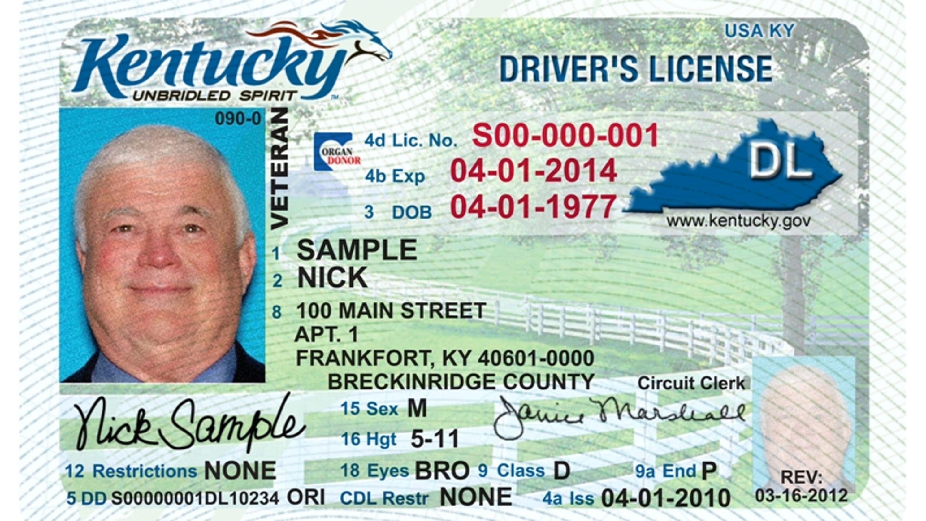 Driver s license. Kentucky Driver License.