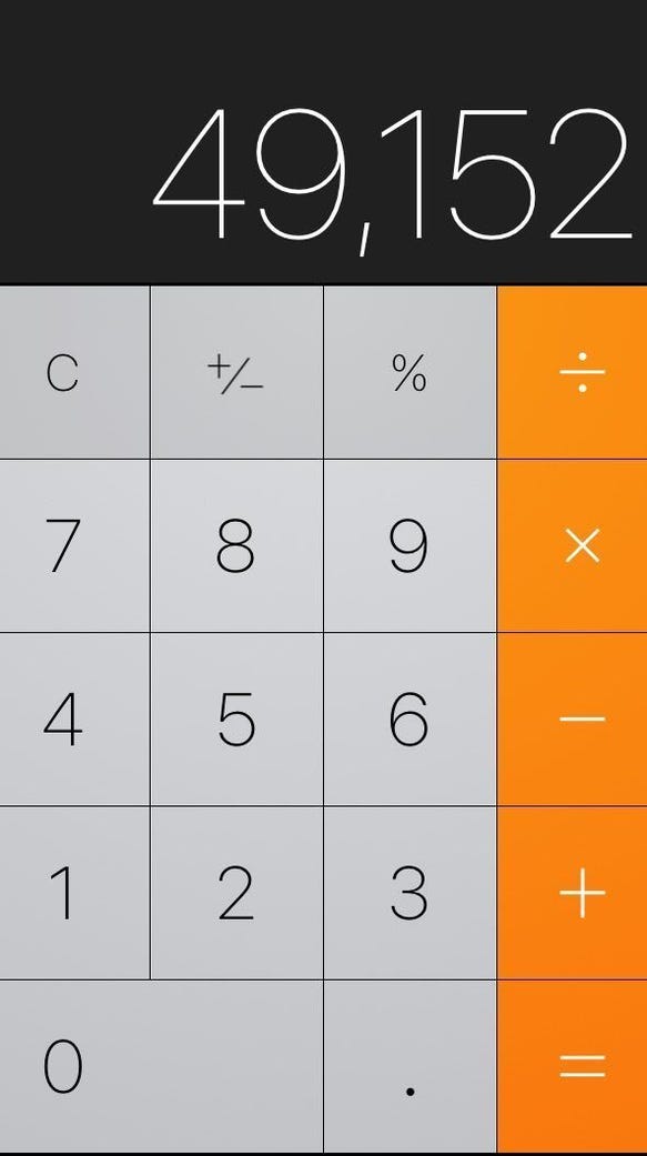 The iOS calculator app.