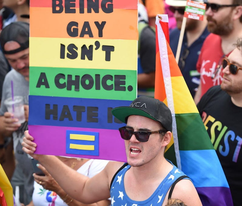 The Los Angeles Gay Pride Resist March, in Hollywood, Calif. on June 11, 2017.