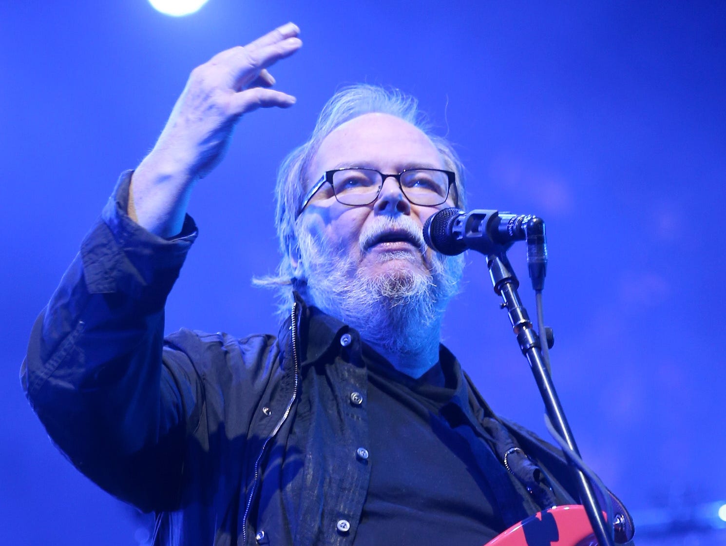 Walter Becker of Steely Dan performs onstage during day 1 of the 2015 Coachella Festival.
