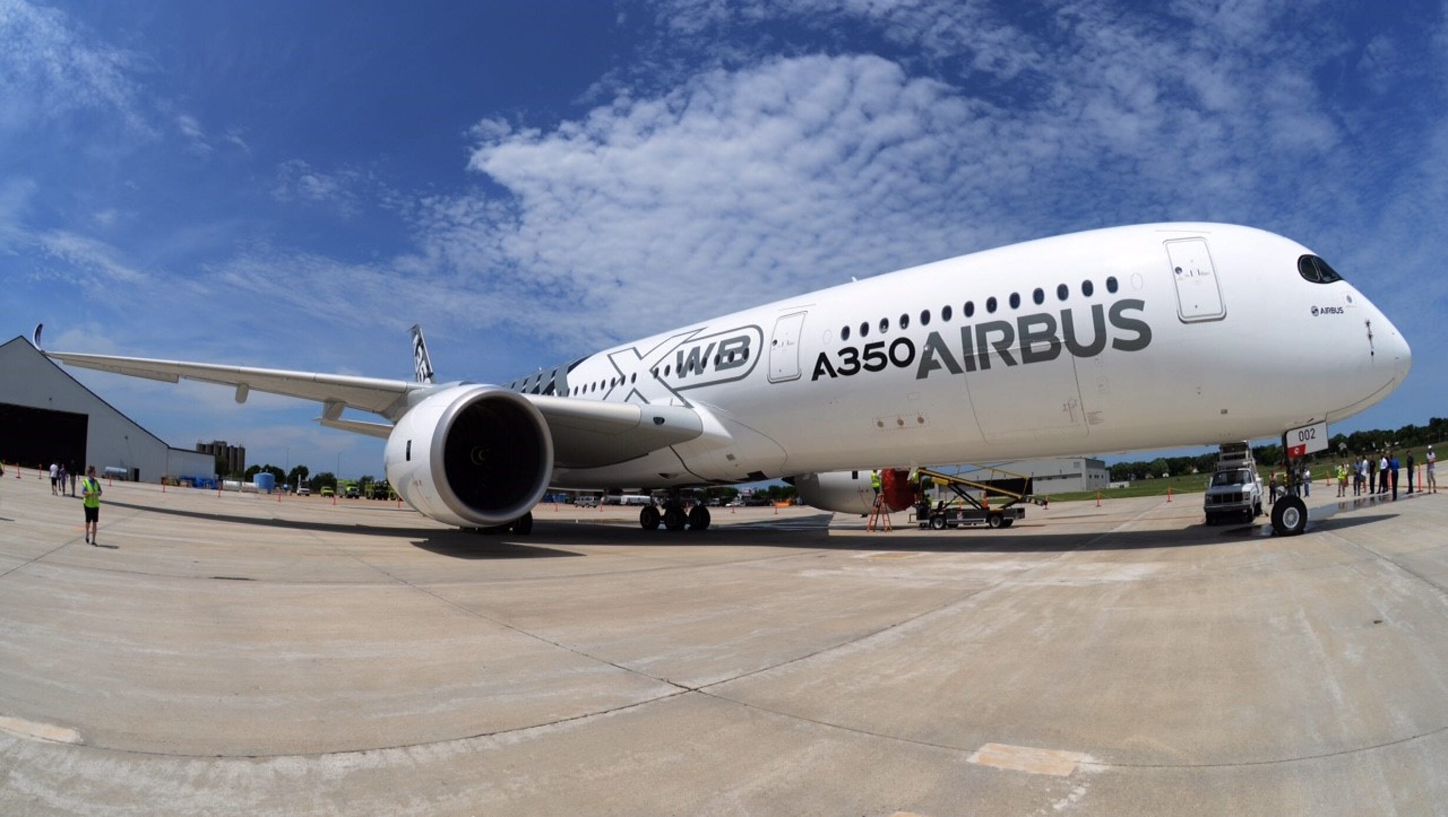 Airbus' new Airbus A350 on display in Milwaukee