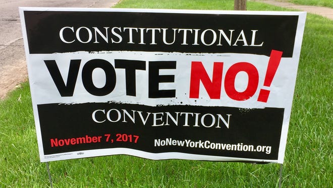 Signs opposing a New York constitutional convention have been far more plentiful.