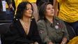 Recording artist Rihanna in attendance for Game 1.