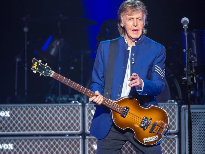 Sir Paul McCartney performs at Wells Fargo Arena Monday,