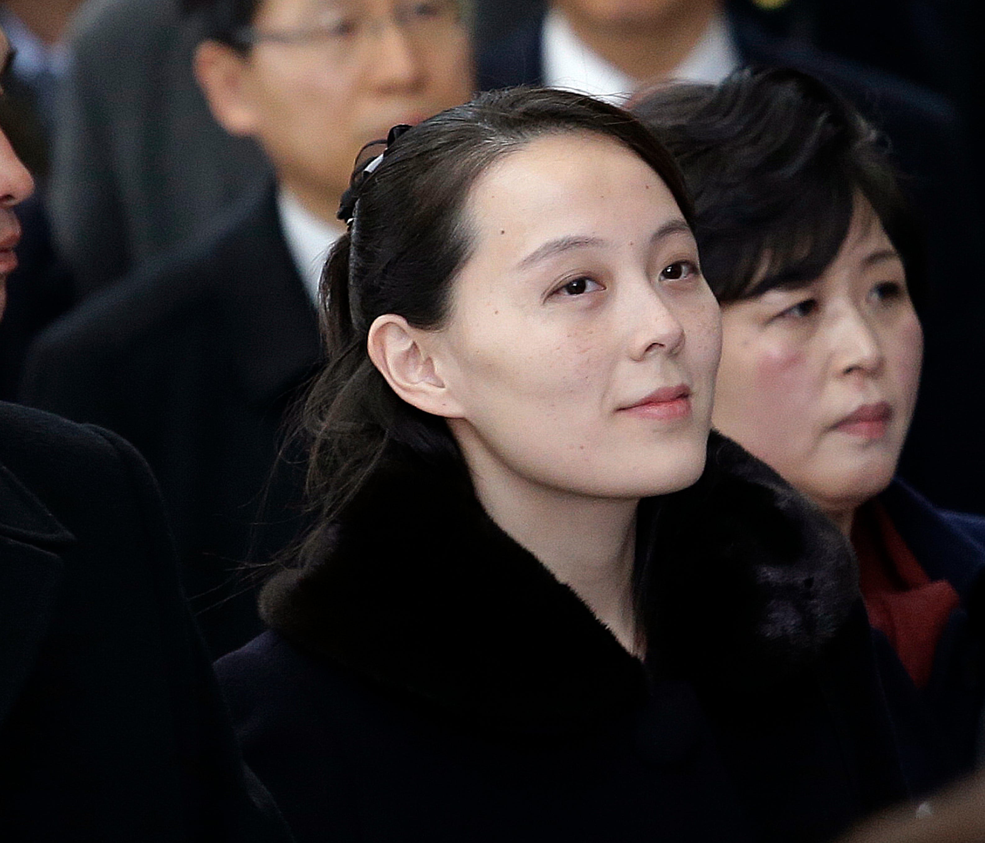 In this Feb. 9, 2018 photo, Kim Yo Jong,  sister of North Korean leader Kim Jong Un, arrives at the Incheon International Airport in Incheon, South Korea.  The sister of the North Korean leader on Friday became the first member of her family to visit