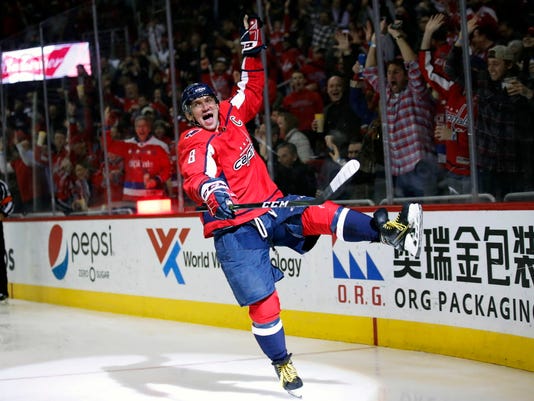 Alexander Ovechkin after scoring his 600th career goal