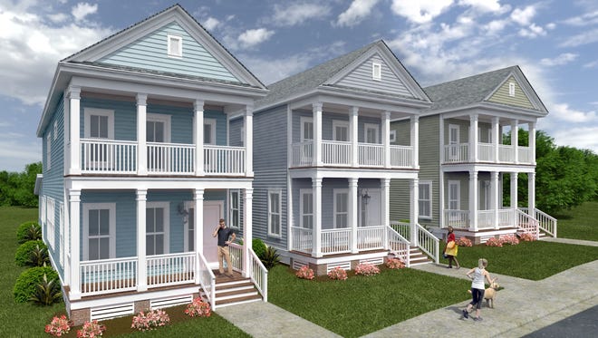 An artist rendering of Glenview Place, a 10-home residential development on Glenview Drive and North Meridian Road