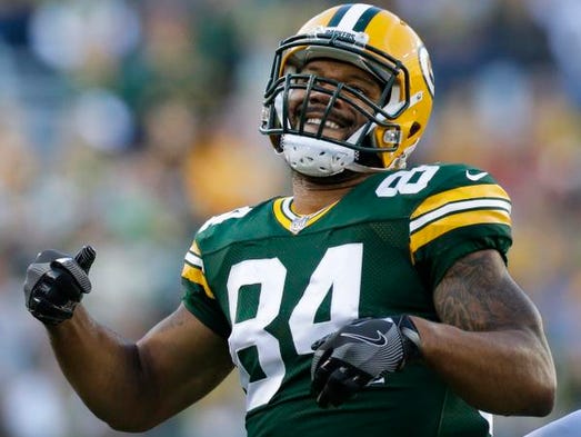 Green Bay Packers tight end Lance Kendricks (84) reacts