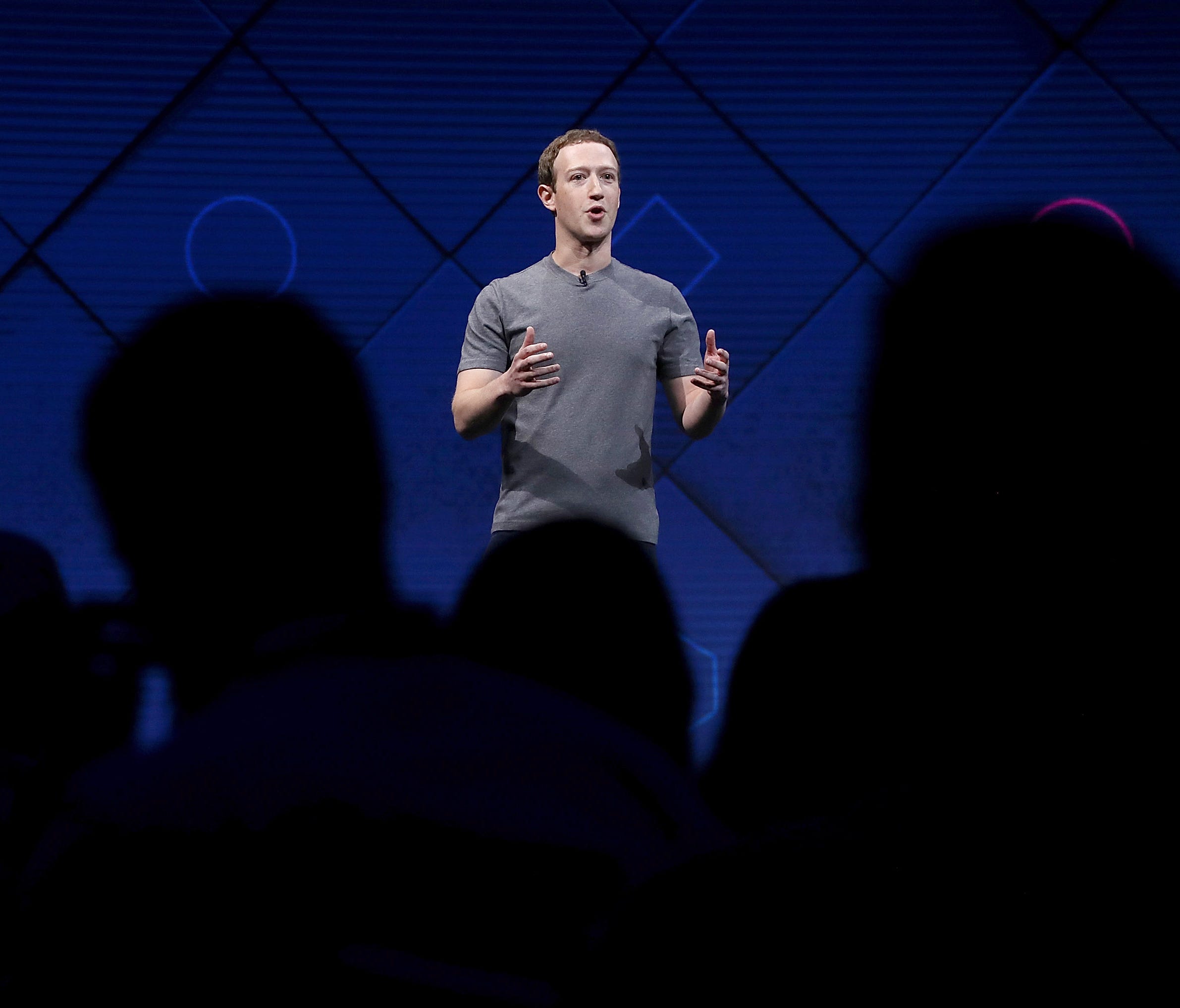 Mark Zuckerberg delivers the keynote address at Facebook's F8 Developer Conference.
