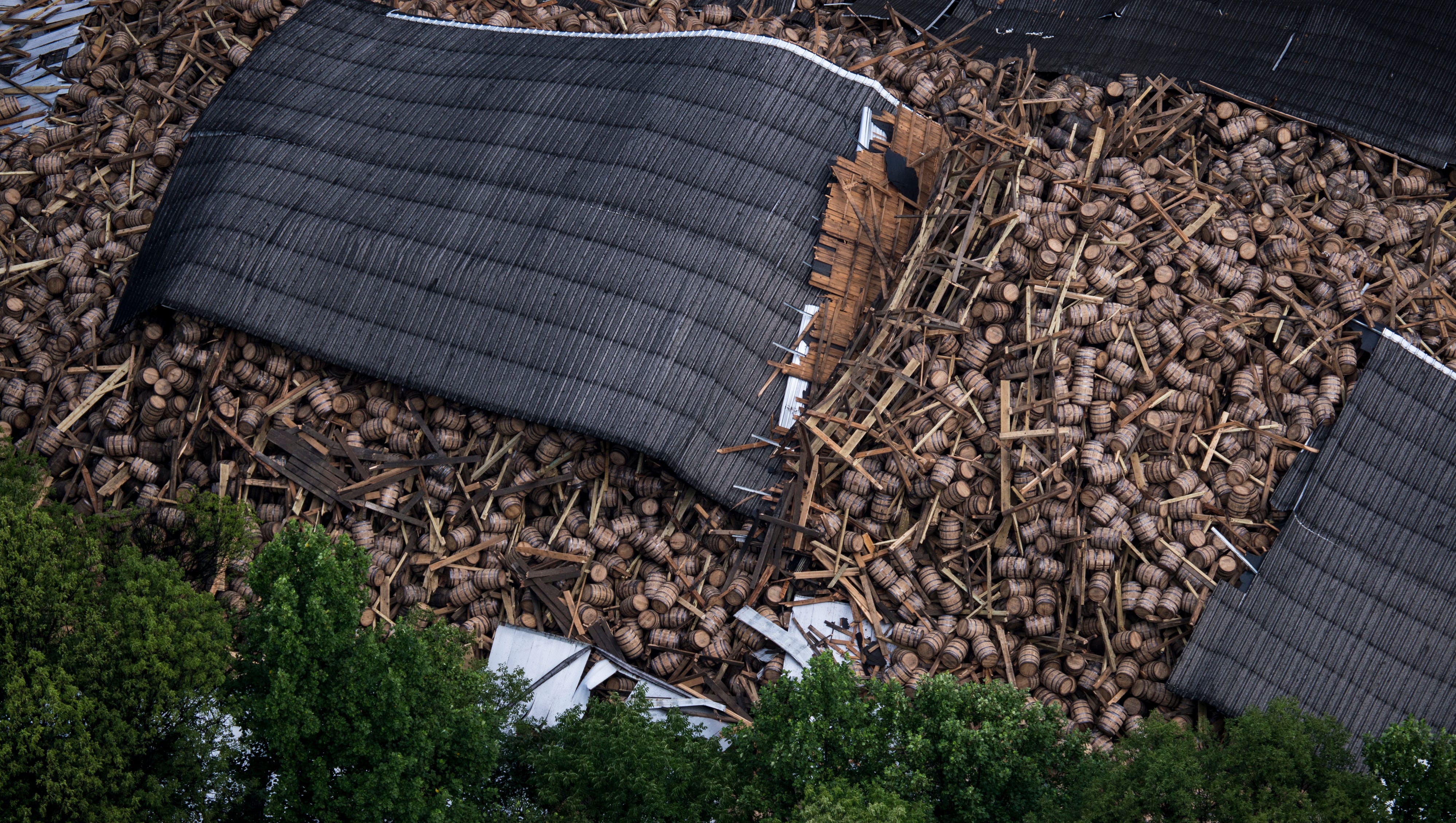 Barton 1792 Bourbon Distillery Warehouse Remainder Collapses