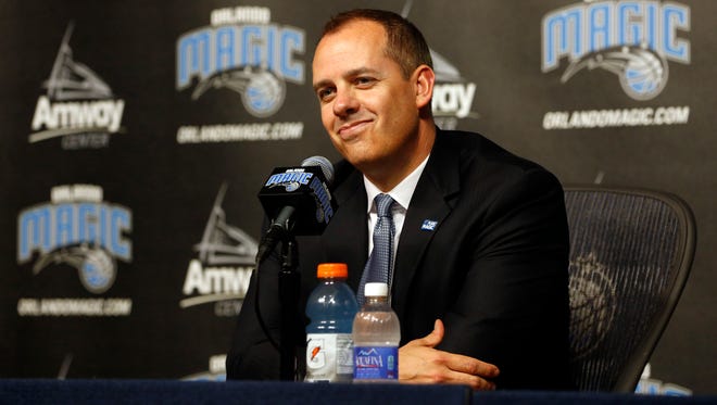 Frank Vogel is introduced as the new head coach of the Orlando Magic during a news conference Monday, May 23, 2016,   at Amway Arena. After more than five seasons as the Pacers head coach, Vogel was not given a contract extension earlier this month.