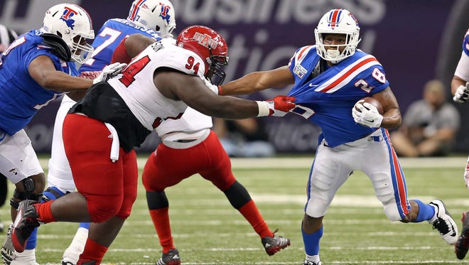Louisiana Tech running back Kenneth Dixon is at the NFL Scouting Combine this week.