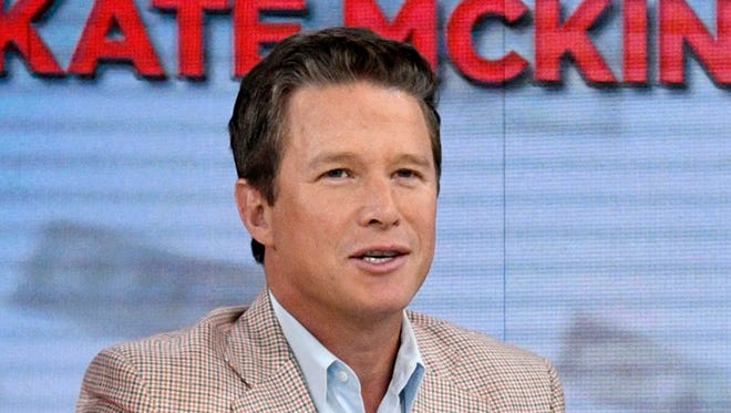 In this Sept. 26, 2016 photo released by NBC, co-host Billy Bush appears on the "Today" show in New York. Bush says he's "embarrassed and ashamed" by a 2005 conversation he had with Donald Trump in which Trump made lewd comments about women. Bush, then a host of the entertainment news show "Access Hollywood," was chatting with Trump as the businessman waited to make a cameo appearance on a soap opera. In a statement Friday, Oct. 7, Bush says he was younger and less mature when the incident occurred, adding that he "acted foolishly in playing along." (Peter Kramer/NBC via AP)