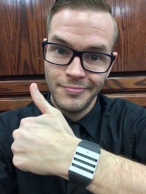 Matthew Jacobson models his Kapture Wristband.