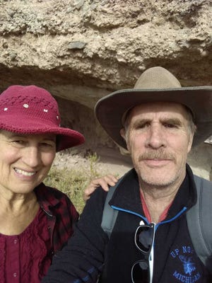 Cynthina Newport, left, and Terry Brennan, participating on a hike in southern New Mexico.
