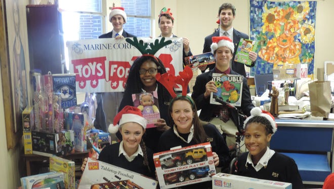 Students from Paul VI donated toys to the Marines' Toys for Tots program.