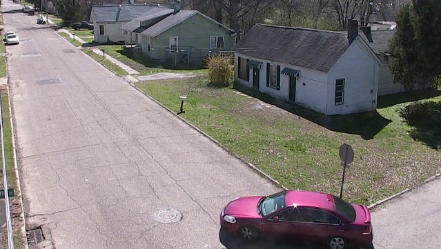 Jackson police are looking for this red car believed to have been involved in a shooting on Gordon Street this morning.