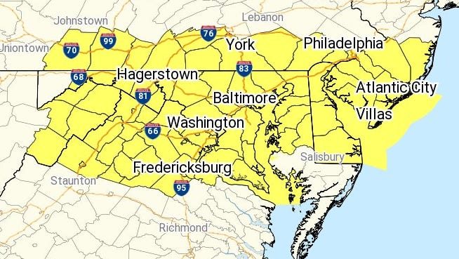 Counties in southcentral Pennsylvania were included in a severe storm watch issued Friday afternoon, July 14, until 9 p.m.