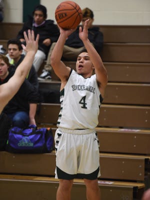 Spackenkill's Camron Abalos takes a shot against Onteora in a Jan. 14, 2016 game.