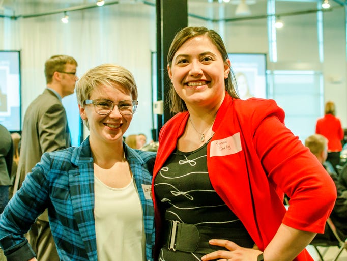 Lindsay Moeller, 28 of Des Moines, (left) and Kyrstin