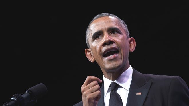 In this Oct. 8, 2015, file photo, President Barack Obama speaks at the Congressional Hispanic Caucus Institute’s (CHCI) 38th Anniversary awards gala in Washington. Hillary Rodham Clinton's use of a private email server to conduct government business when she served as secretary of state was a mistake, but didn't endanger national security, said President Barack Obama during an interview that airs Sunday, Oct. 11, on CBS's "60 Minutes."