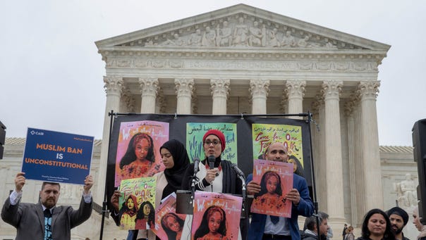 Protesters gathered outside the Supreme Court Wednesday