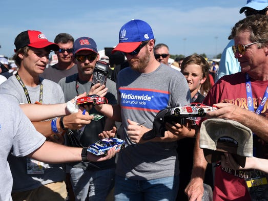Sept. 3: Dale Earnhardt Jr. signs autographs for fans