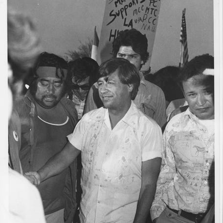 Cesar Chavez, United Farm Workers leader, in 1977.