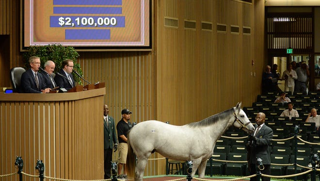 This son of Tapit is a grandson of Winning Colors, who in 1988 became only the third filly to capture the Kentucky Derby. Mandy Pope bought him for $2.1 million, which so far leads the Keeneland yearling sale.