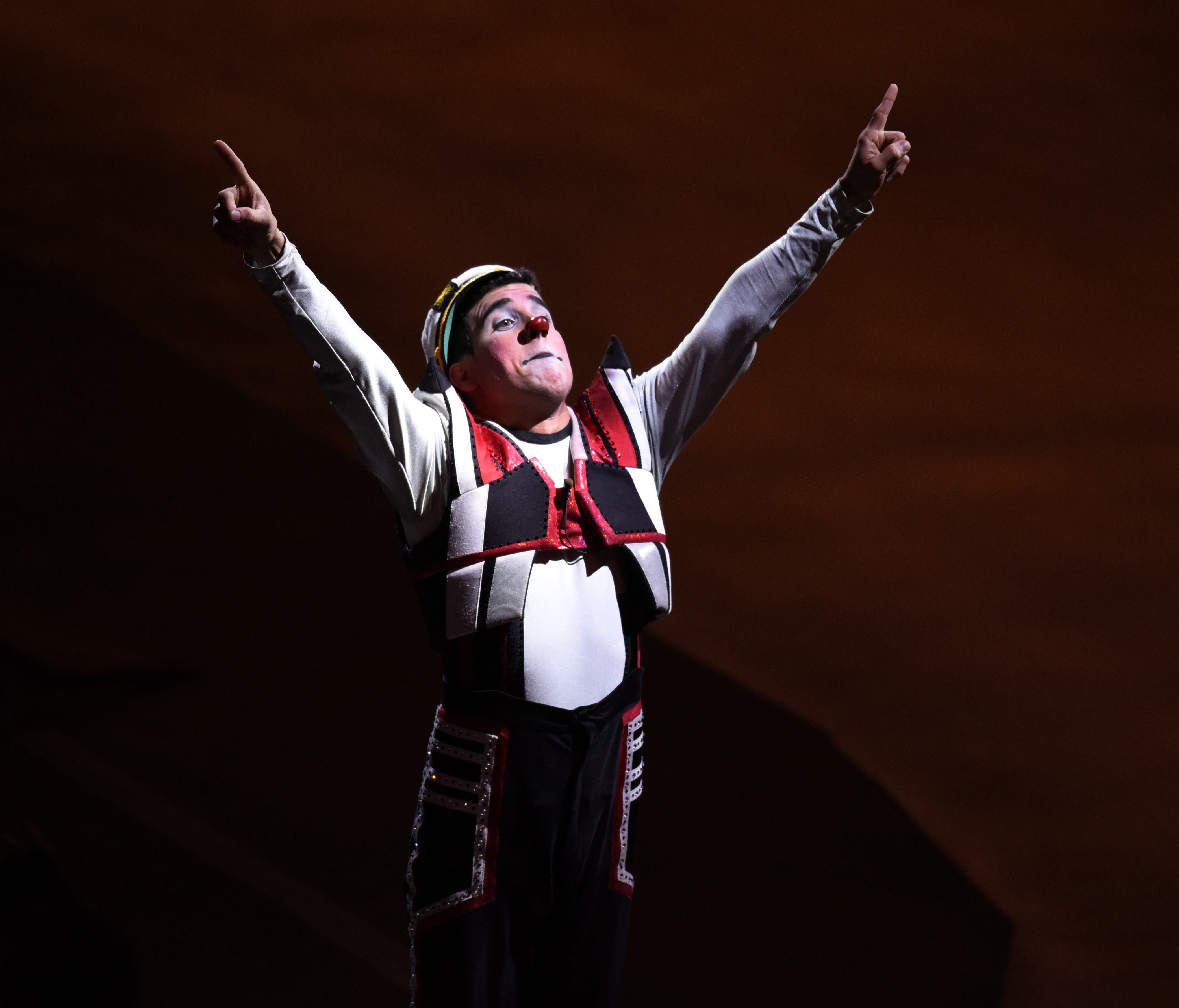 Ringling Bros. and Barnum & Bailey Circus clowns stage their final farewell on May 21, 2017 at the  Nassau Veterans Memorial Coliseum in Uniondaele, New York.