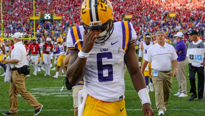 LSU quarterback Brandon Harris was benched after four passing attempts last week against Jacksonville State.