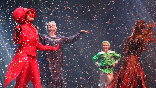 Snow falls on characters in the Louisiana Delta Ballet performs "'Twas the Night Before a Cajun Christmas" at the Monroe Civic Center on Tuesday, December 13, 2016. 