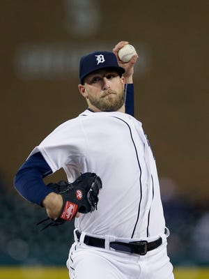 Detroit Tigers relief pitcher Ian Krol throws in a game on April 22, 2015, in Detroit. Krol has been recalled to the team after a stint in Toledo.