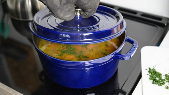 Cook dozens of recipes with the Staub Round Cocotte or the Lodge Cast Iron Dutch Oven.