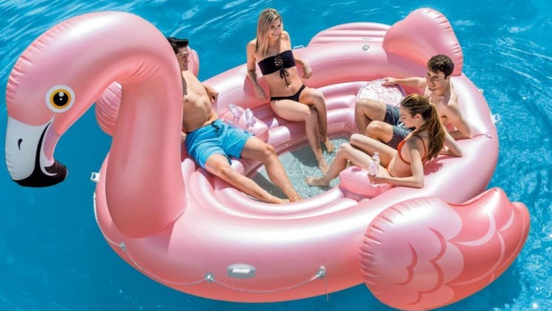 Ardisle Unisexs Pink Inflatable Giant Flamingo Shaped Pool Float Ring Raft Swimming Water Lilo
