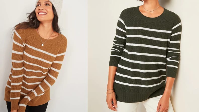 New Womens Soft Striped Sweater Pullover Thick Thread Knitwear Off-The-Shoulder