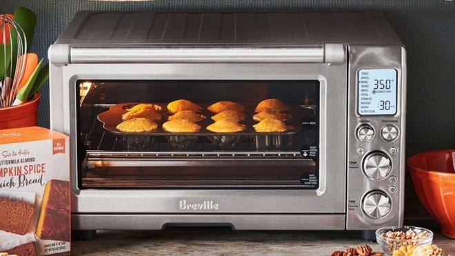 This gorgeous air fryer toaster oven can be used as a second oven.