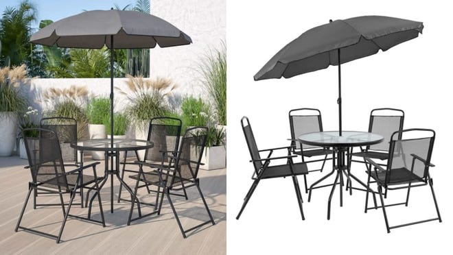 Amazon.com: Pamapic 5 Pieces Wicker Patio Furniture Set Outdoor Patio Chairs  with Ottomans : Patio, Lawn & Garden