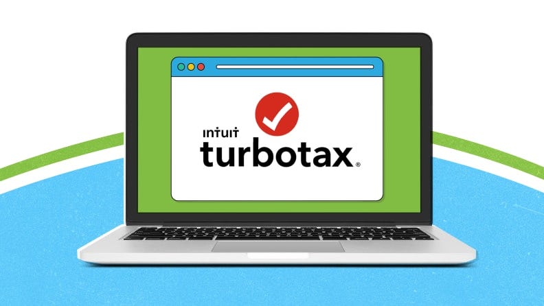illustration of laptop showing intuit turbotax logo