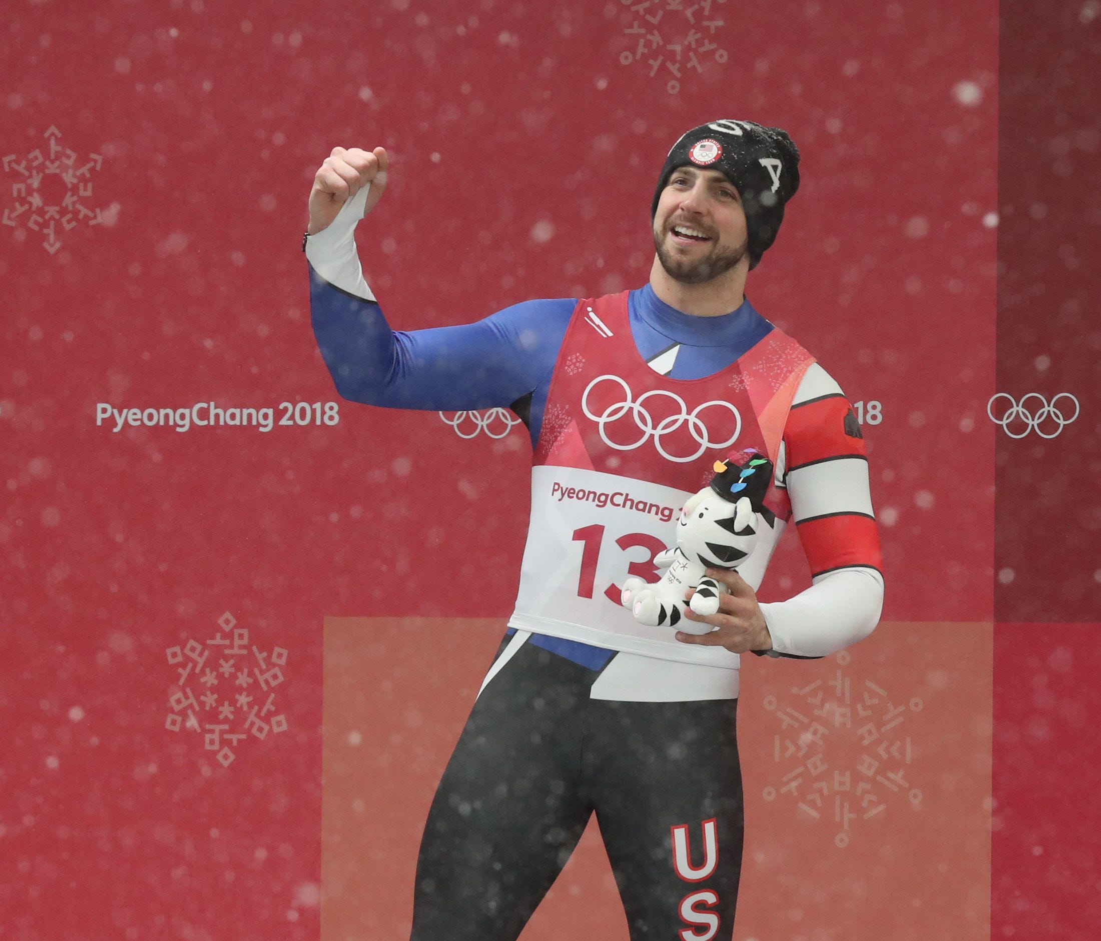 Luge singles silver medalist Chris Mazdzer of the USA.