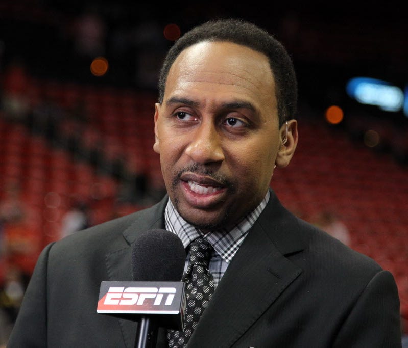 ESPN's Stephen A. Smith speaks before an NBA game in 2015.