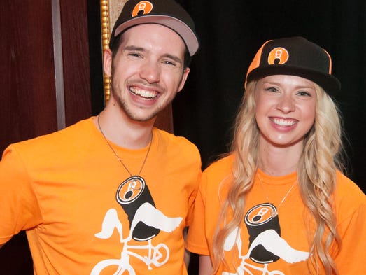 Volunteers Robert Nellis and Haley Gibbs at the 2015