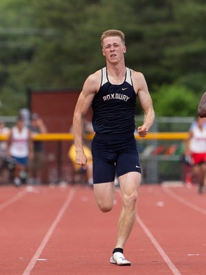 Roxbury senior Kevin Sembrat competes in the Group III 200 meters on June 2, 2018.