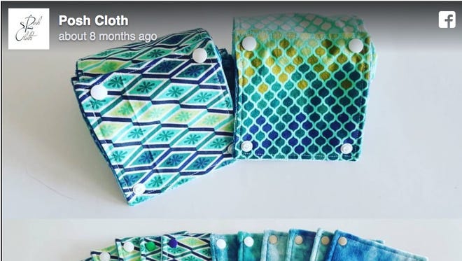 A Facebook post shows Posh Cloth, a brand of reusable toilet paper sold online.