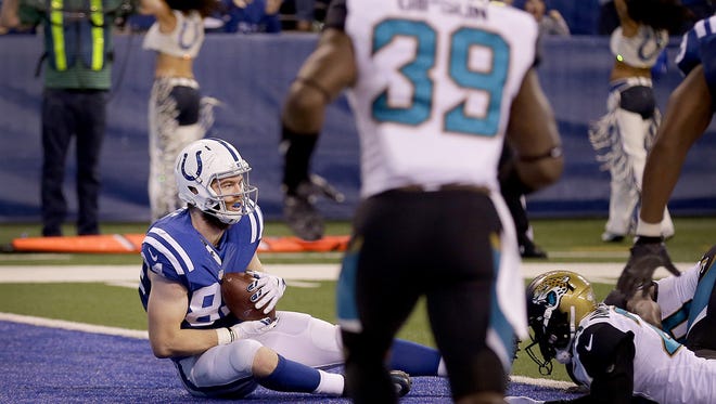 Jack Doyle was the team's second leading receiver this past season. Now that he can officially talk to other teams, Doyle will have a better indication of his market. If it isn’t as strong as he hopes, that could help the Colts. Doyle made the game-winning catch in the final seconds of  the Colts-Jaguars game on Jan. 1, 2016.