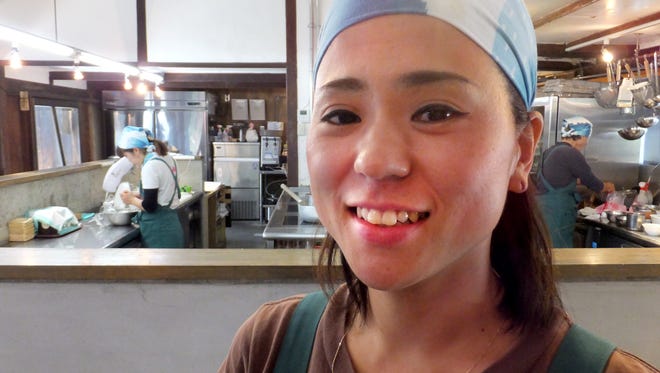 Megumi Fujisaki at a restaurant on Teshima Island, Japan.