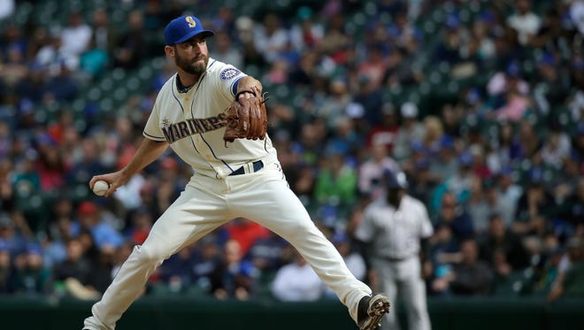 Seattle Mariners relief pitcher Tony Zych throws during a baseball game against the Colorado Rockies, Sunday, Sept. 13, 2015, in Seattle.