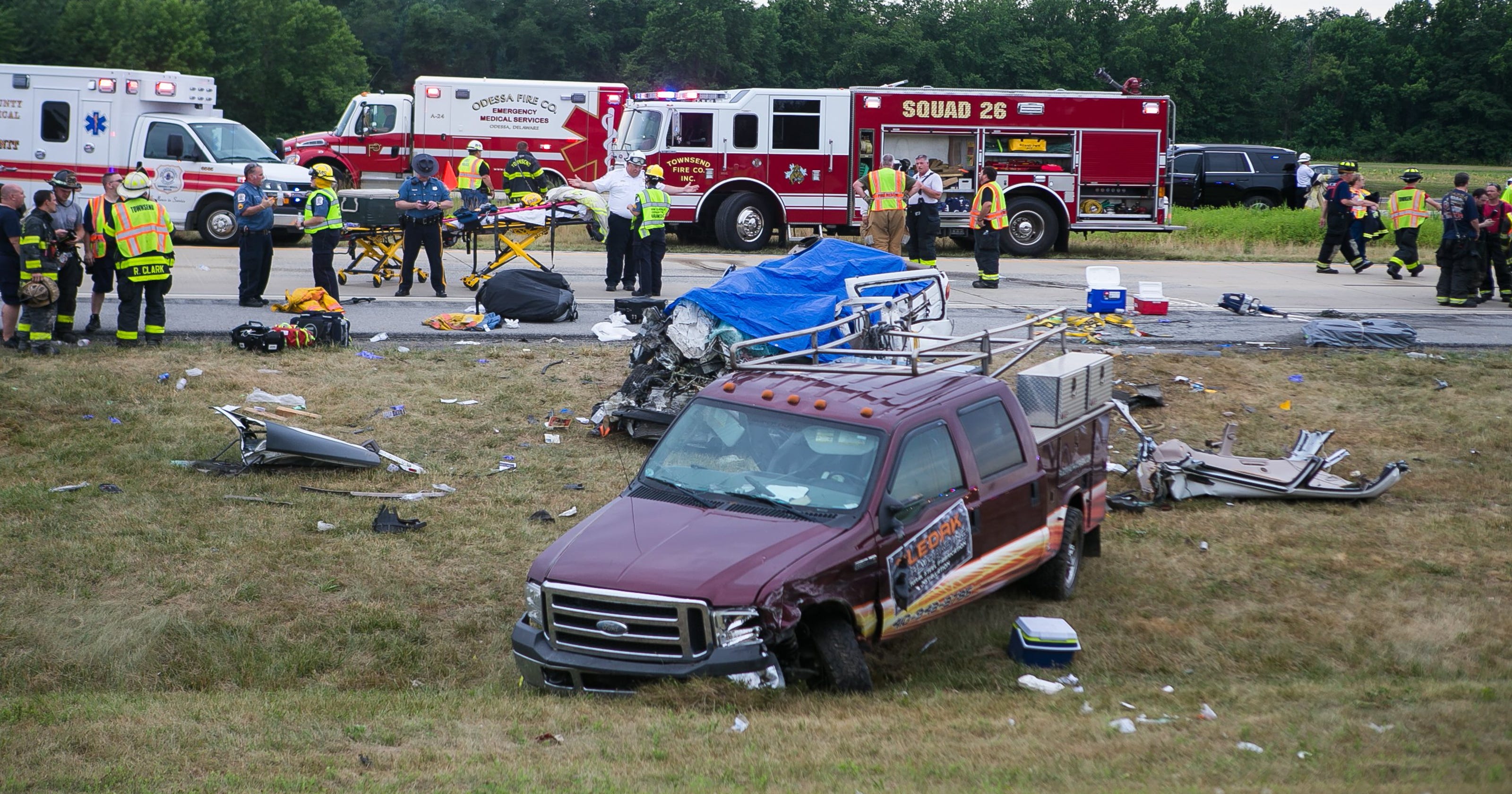5 members family delaware crash killed in crash duty Off witnessed Delaware firefighter 'horrific'