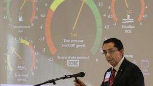 Federal Reserve Bank official Roberto Coronado spoke Thursday about the U.S. economic outllook at WNMU. Here he is seen in a file photo from 2013.