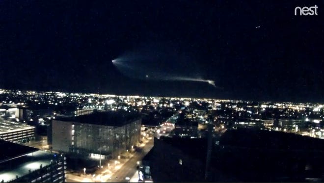 A view of the SpaceX rocket launch from a City of Phoenix roof cam — in just two brief minutes on Dec. 22, 2017.